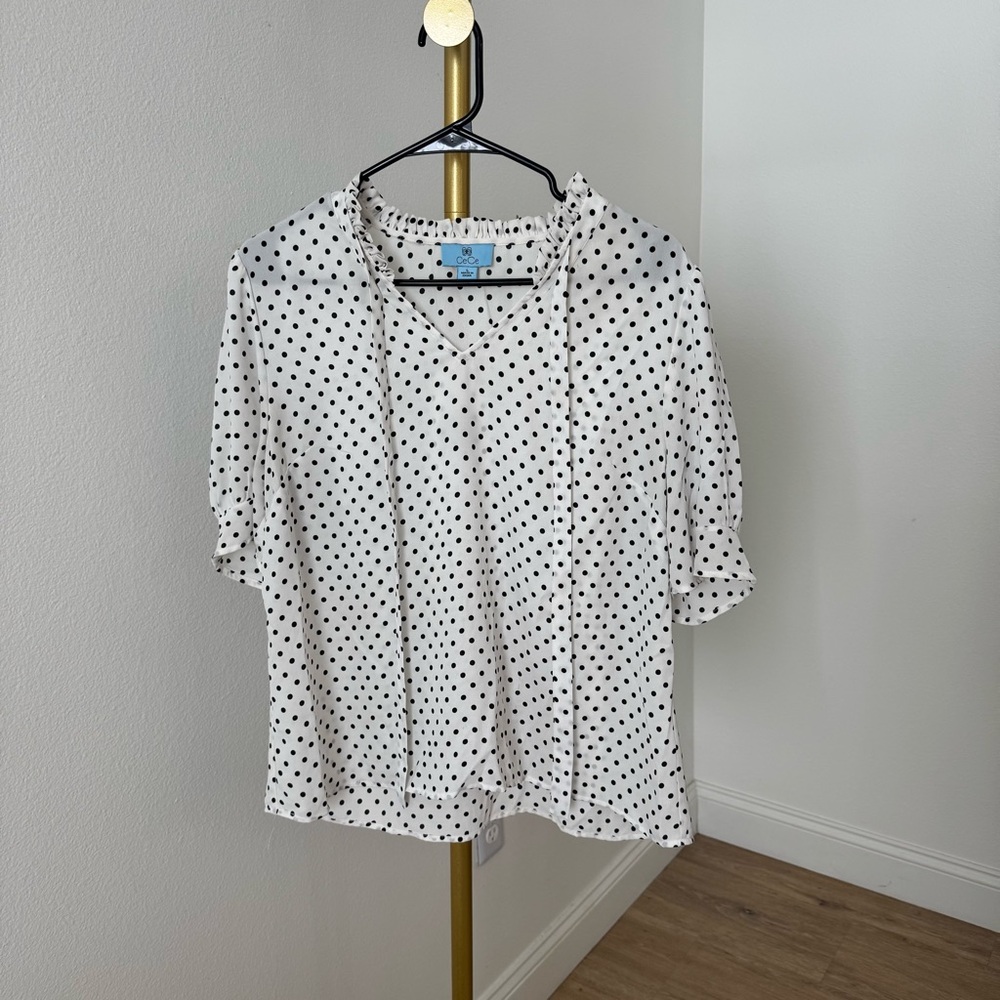 White Polka Dot Blouse